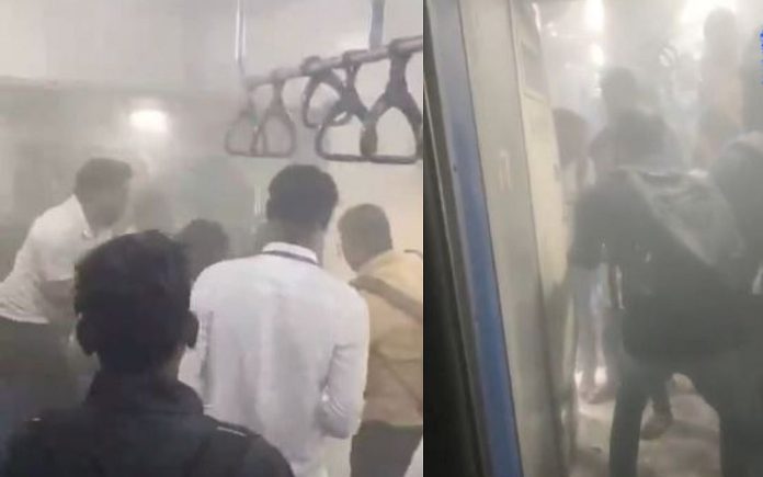 पुणे-दौंड डेमू शटलमध्ये भीषण आग: मोठा अनर्थ टळला.